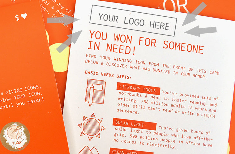 Backside of Orange LottoLove Card with Logo | Creative Corporate Gifts