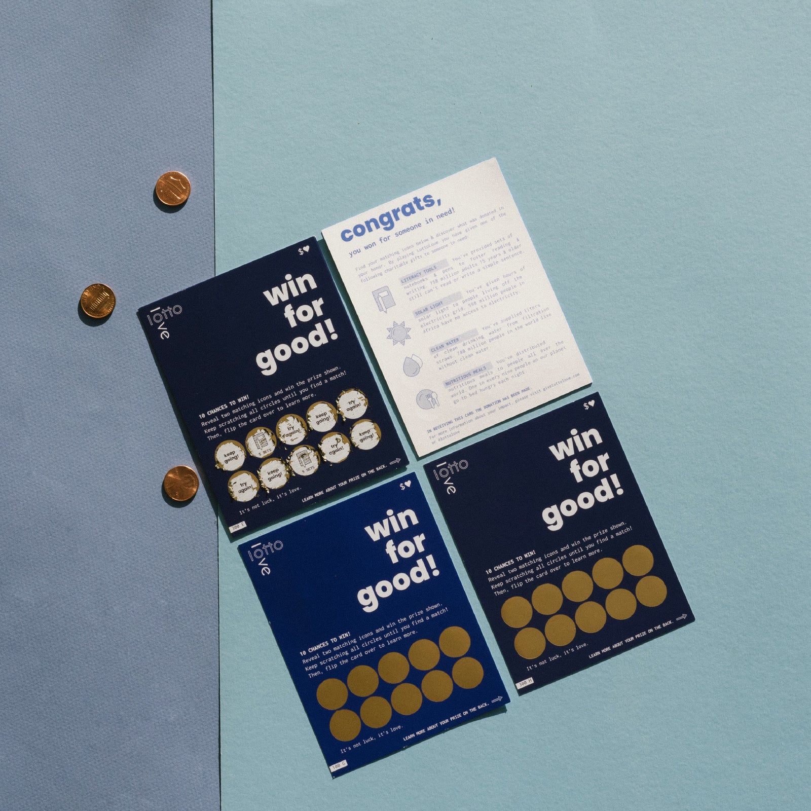 Basic Needs 4 -Ticket Gift - Charitable Gift - Scratch Off Cards - All items