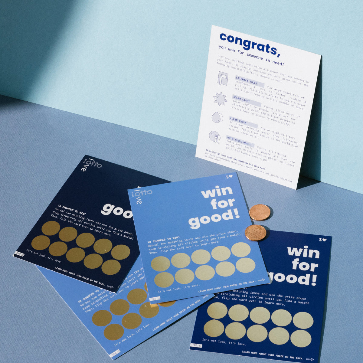 Basic Needs 5-pack - Charitable Gift - Scratch Off Cards