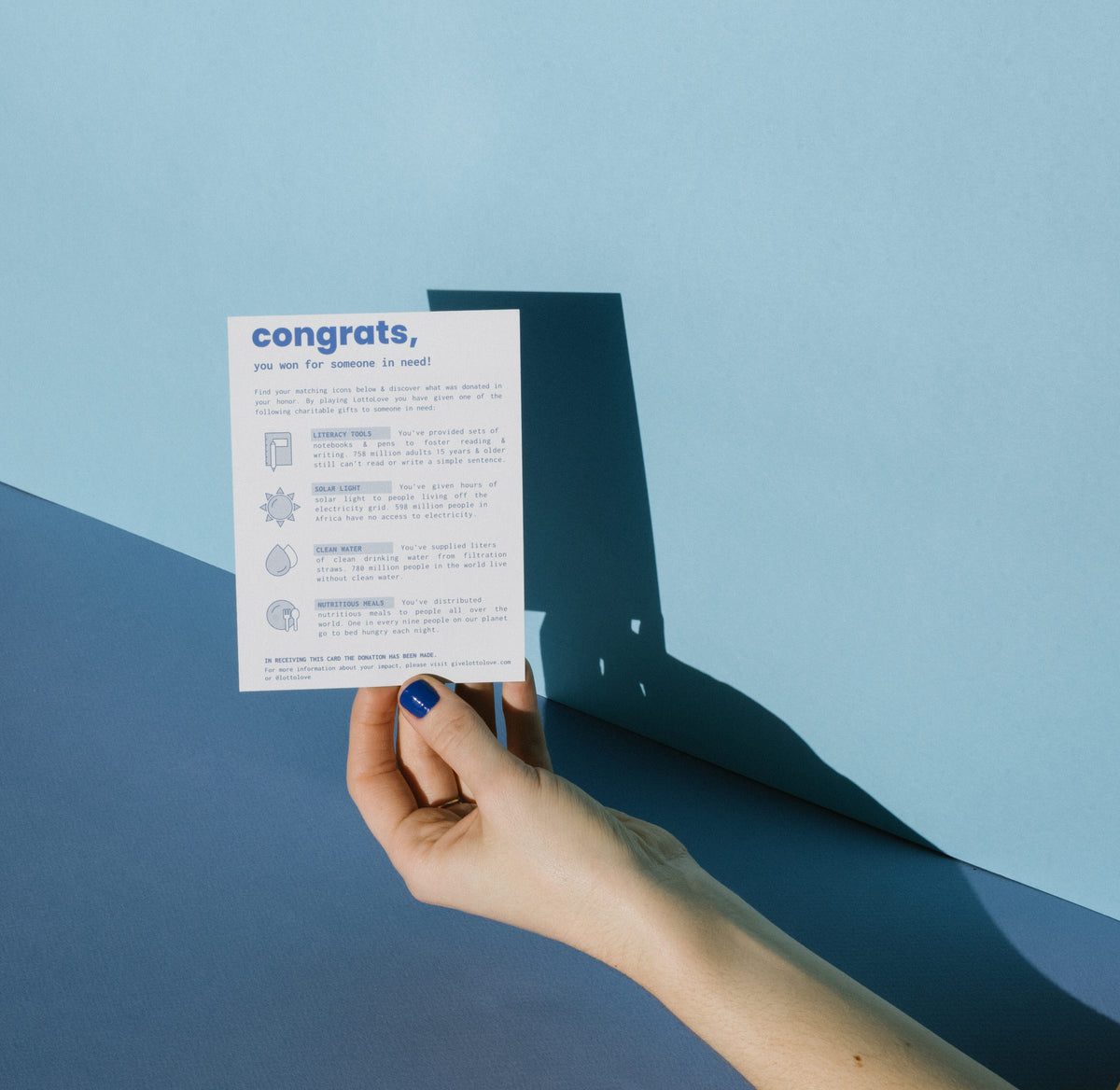 Hand Holding Back Of Card 5-pack - Charitable Gift - Scratch Off Cards 